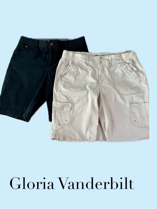 Multiples Pants - 2 pair size 10 shorts for women- Lee Natural Fit, Gloria Vanderbilt Cream Cargo